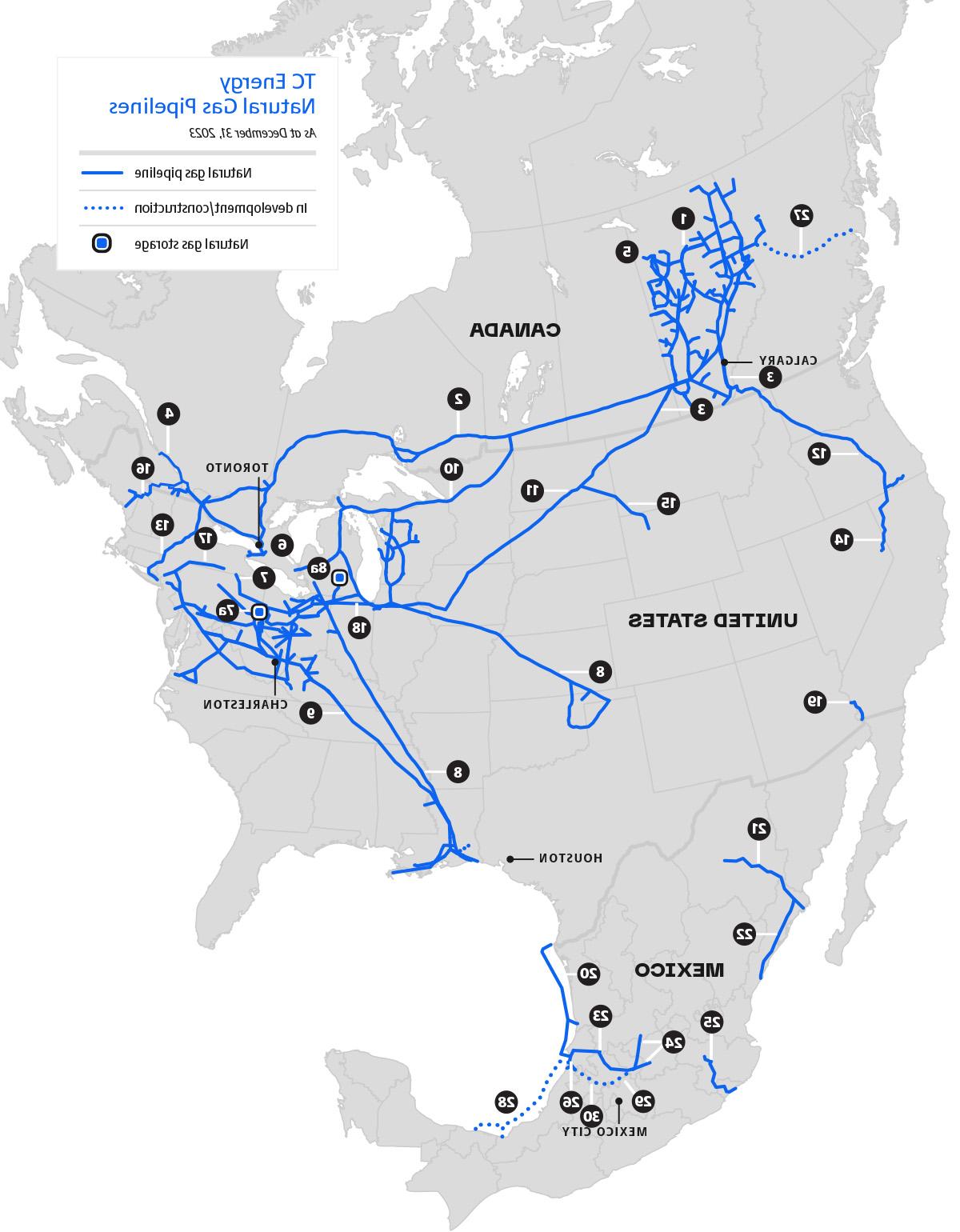 TC Energy natural gas map